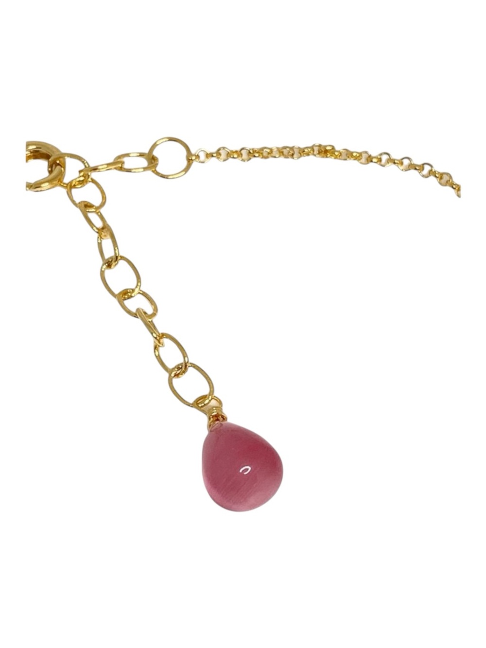 new Rivka Friedman ๐ Pink Cat's Eye Gemstone Necklace ๐ Satin Finish Gold ๐ - Picture 11 of 16